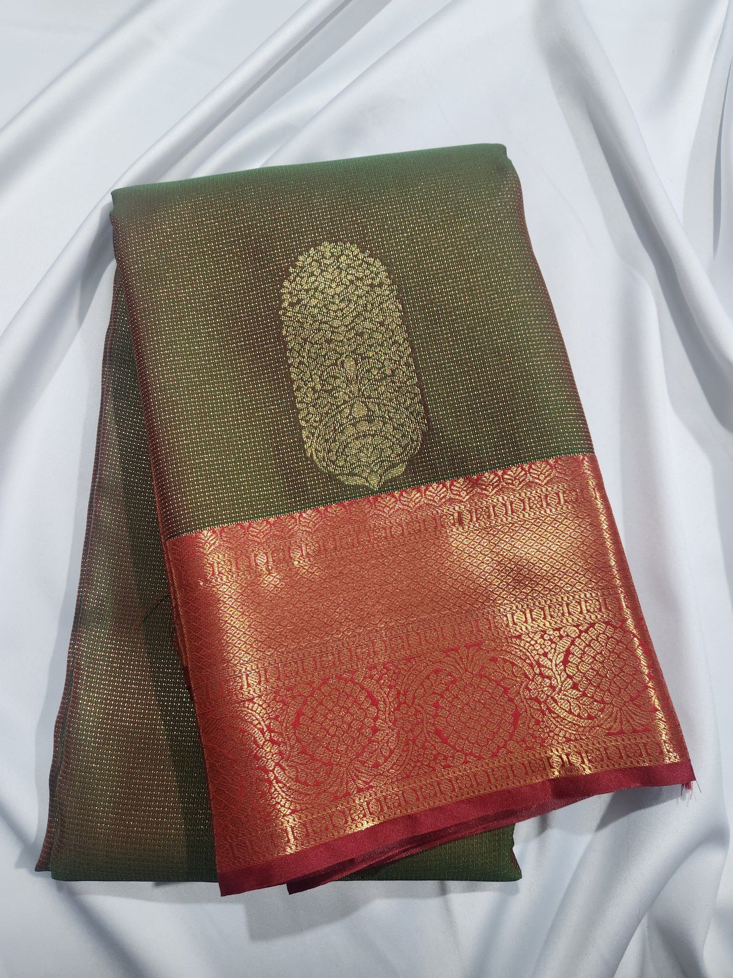Ornate Radiance - Kancheevaram semi-silk saree