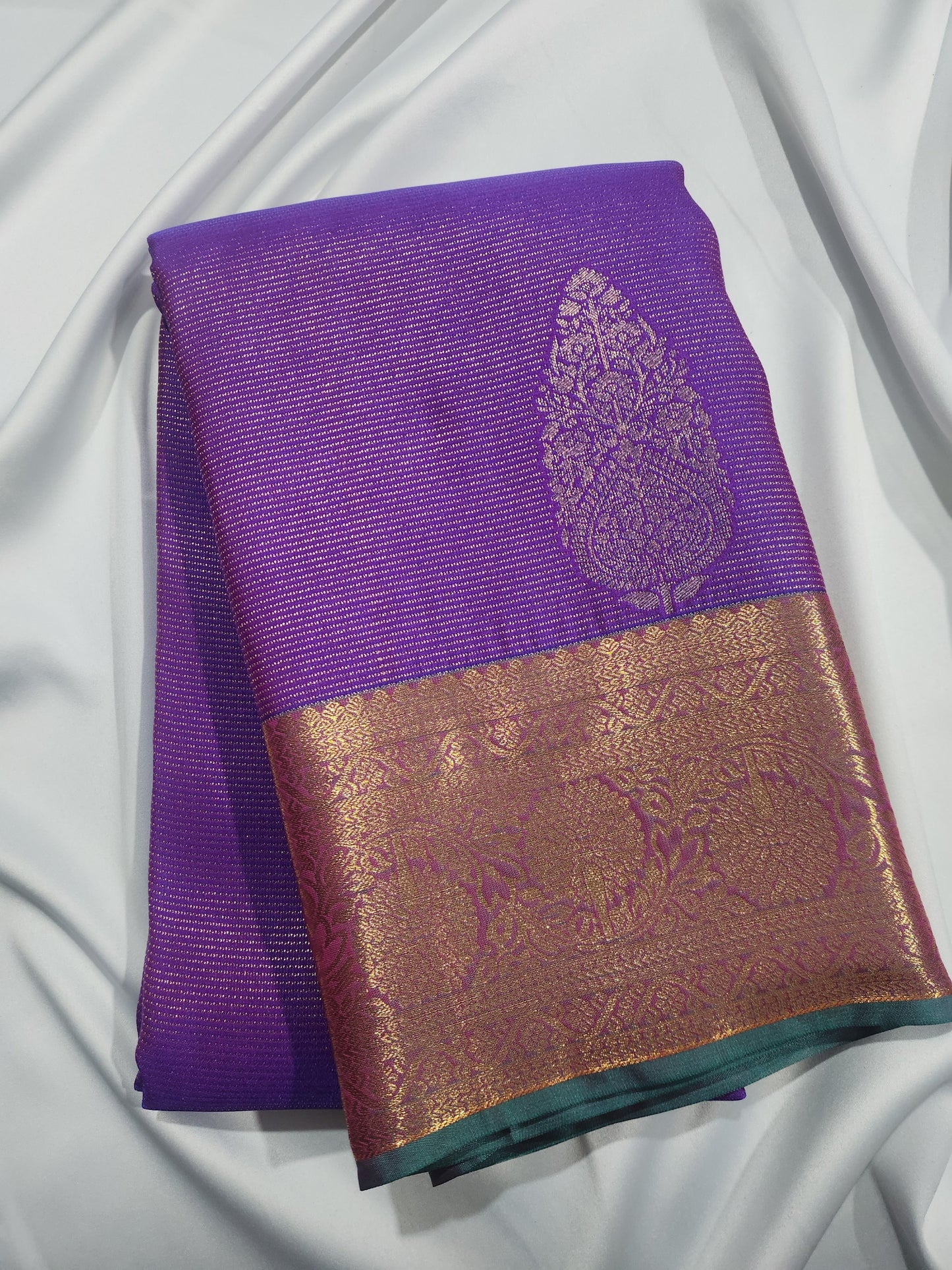 Ornate Radiance - Kancheevaram semi-silk saree