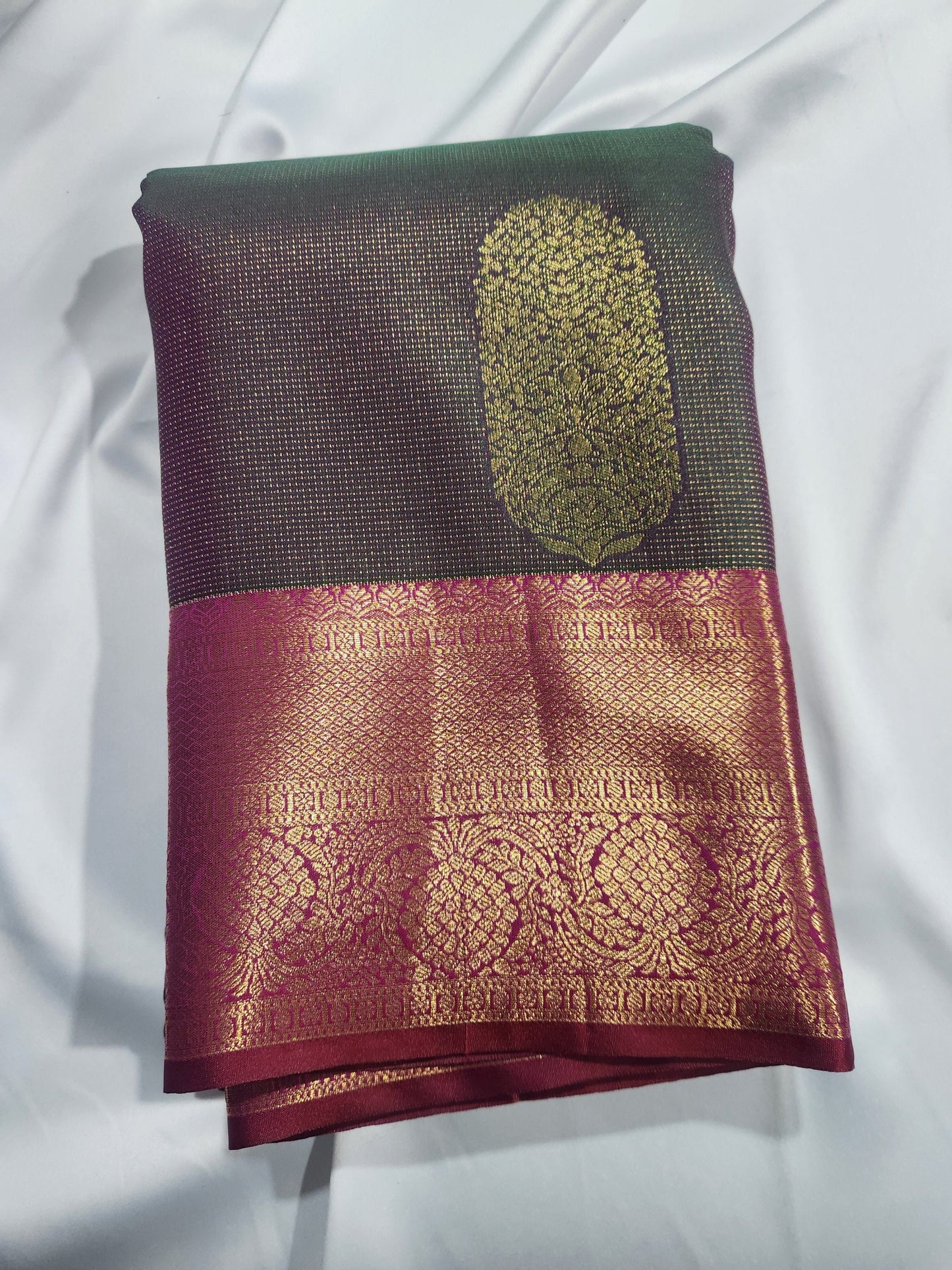 Ornate Radiance - Kancheevaram semi-silk saree
