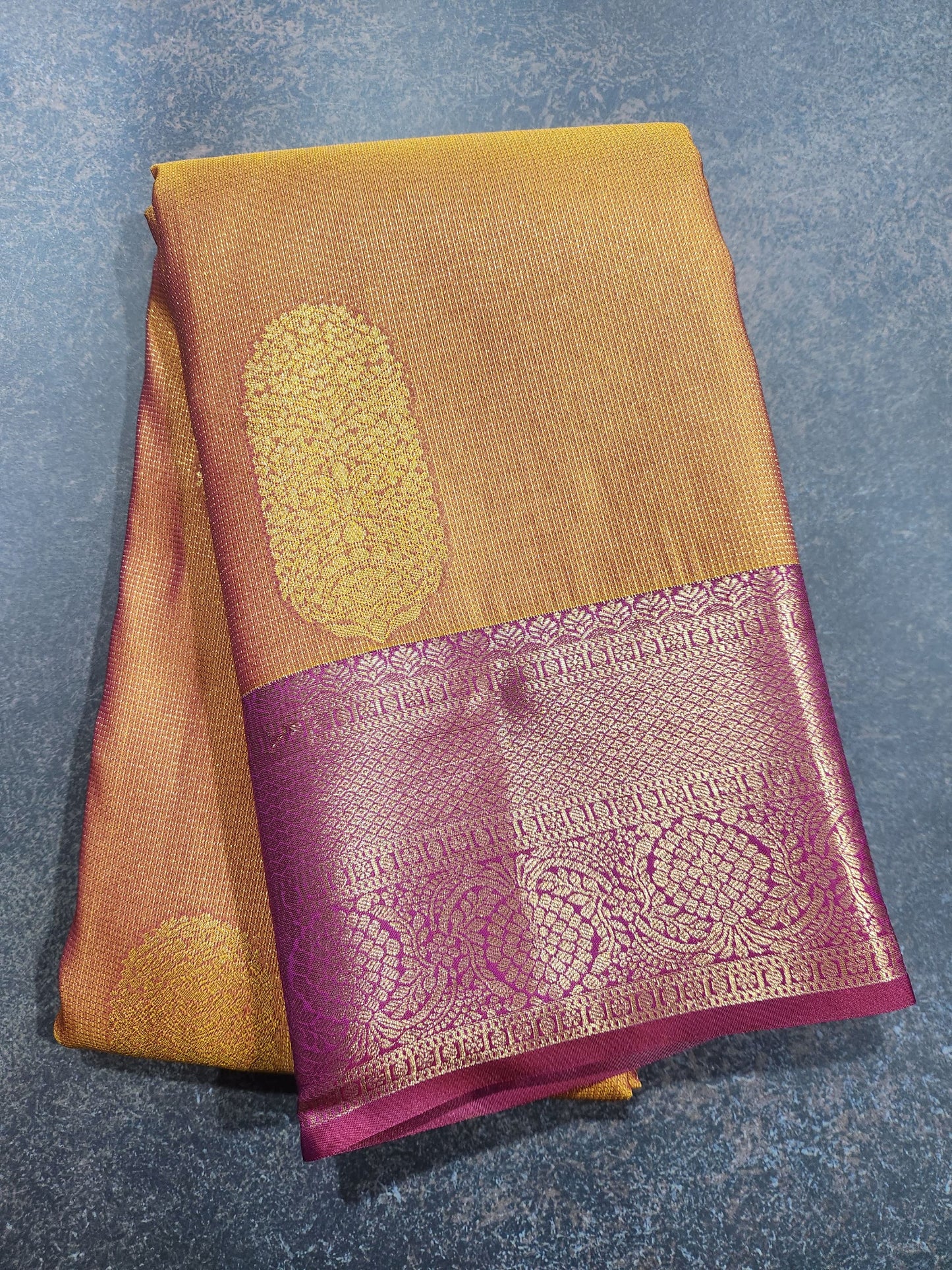 Ornate Radiance - Kancheevaram semi-silk saree