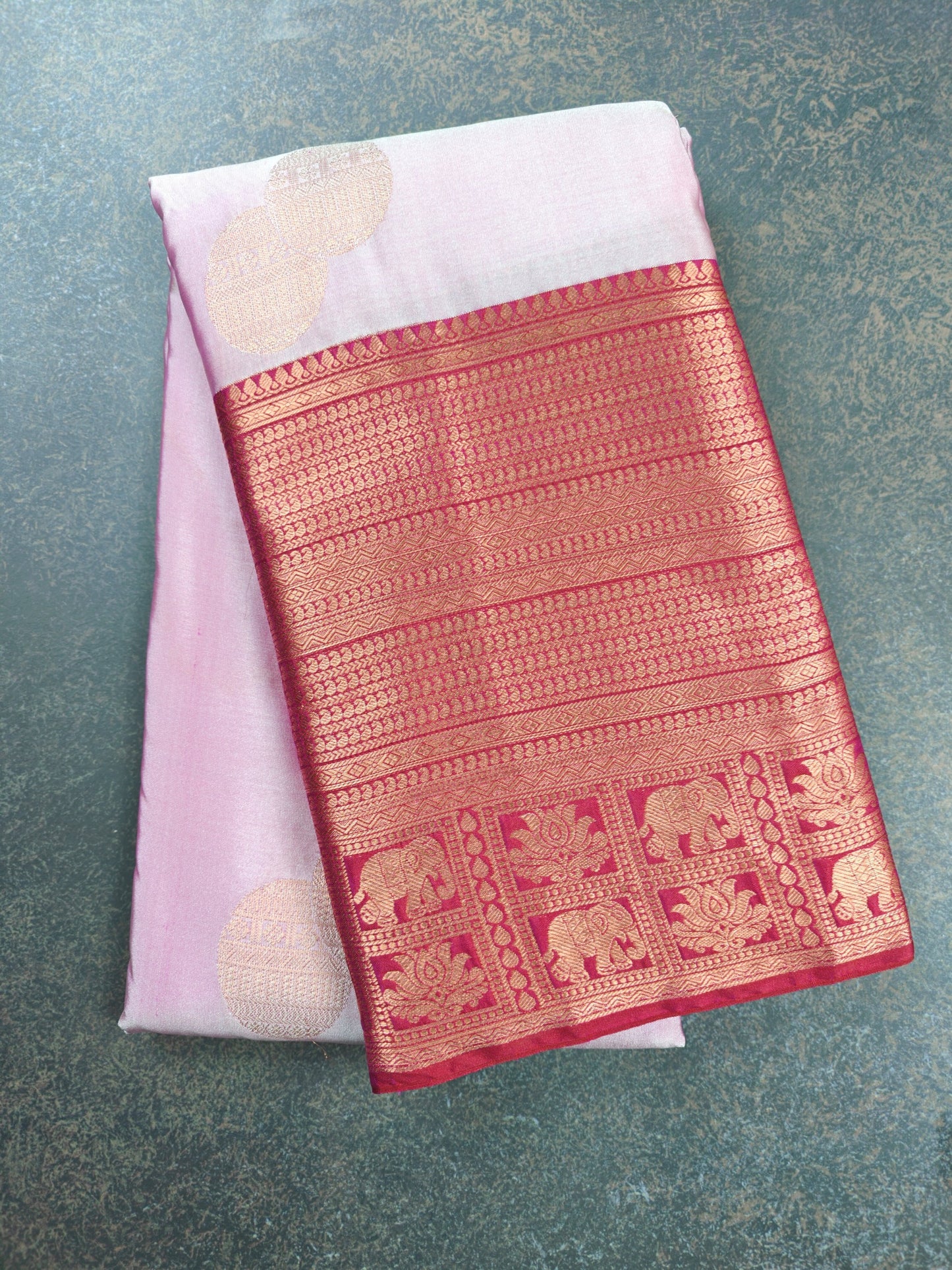 Elephant Parade - Kancheevaram semi silk saree