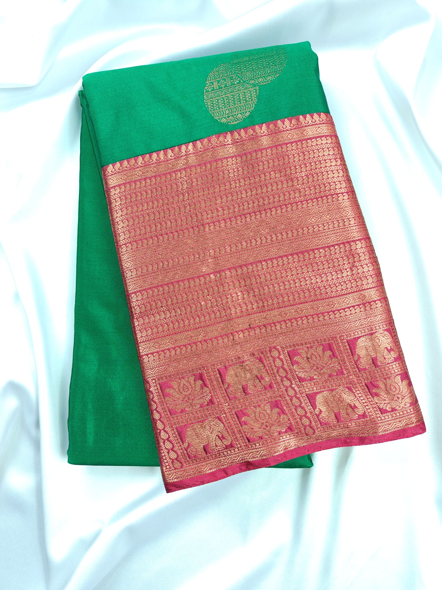 Elephant Parade - Kancheevaram semi silk saree