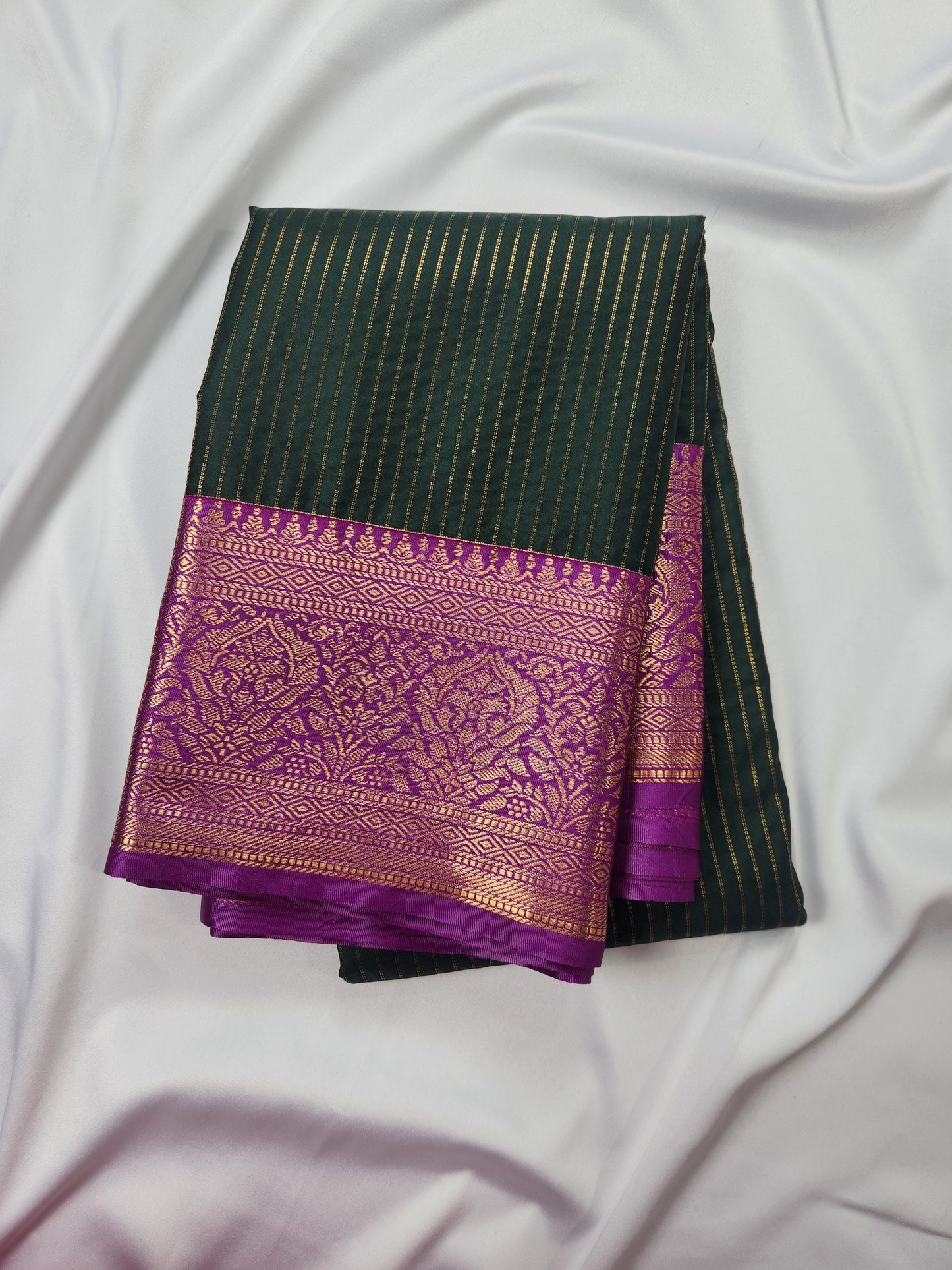 Opulent Stripes - Kancheevaram semi-silk saree