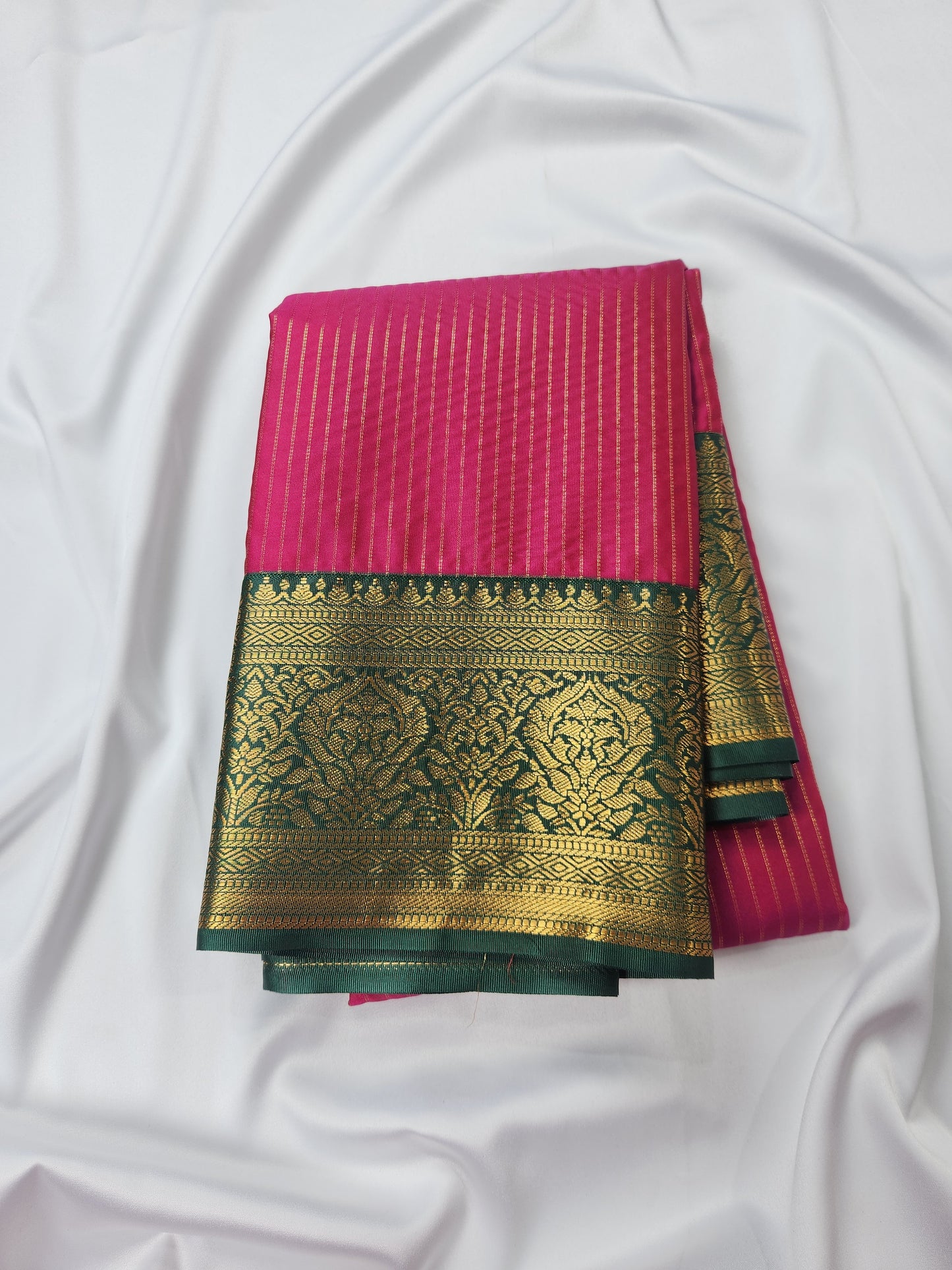 Opulent Stripes - Kancheevaram semi-silk saree