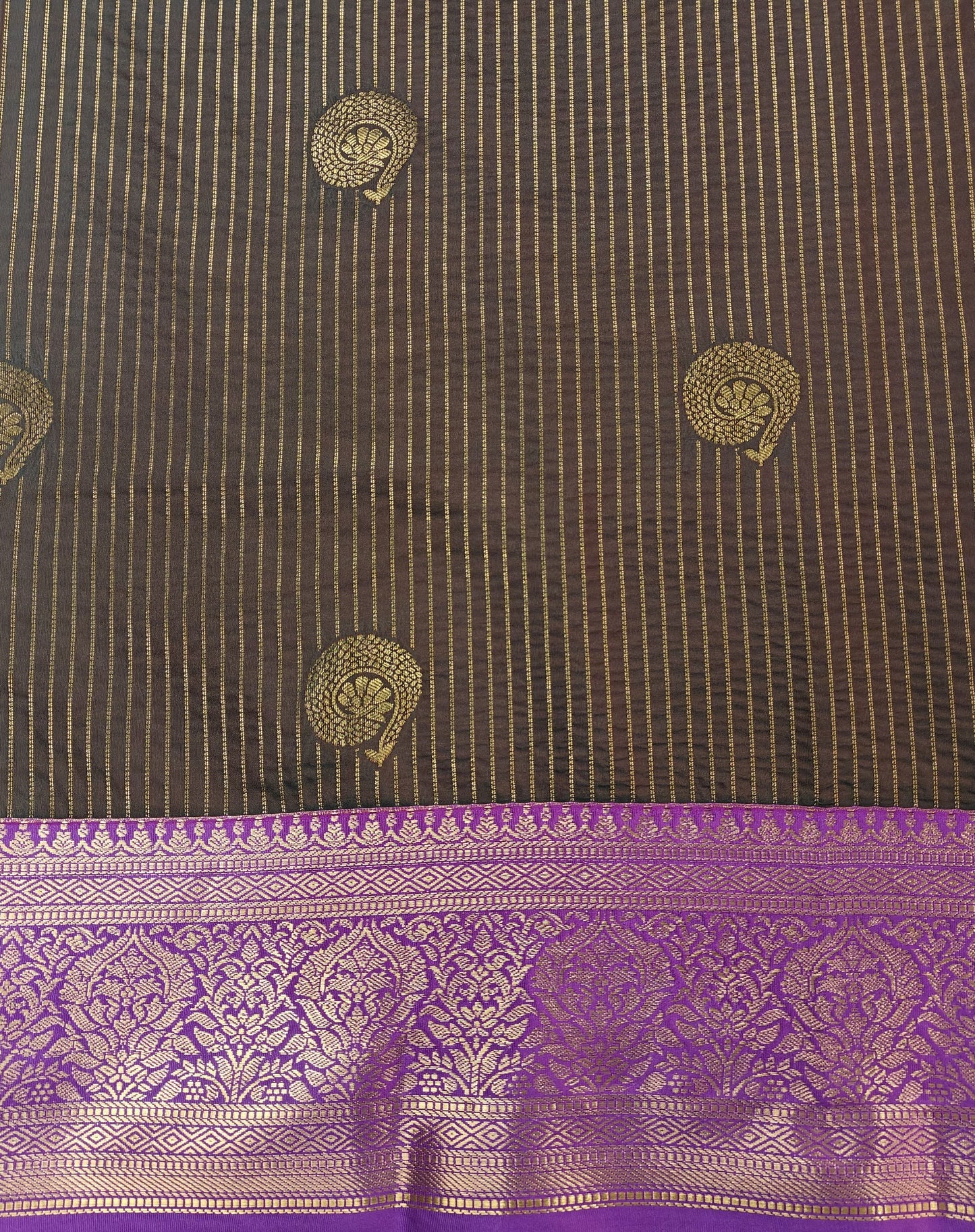 Opulent Stripes - Kancheevaram semi-silk saree