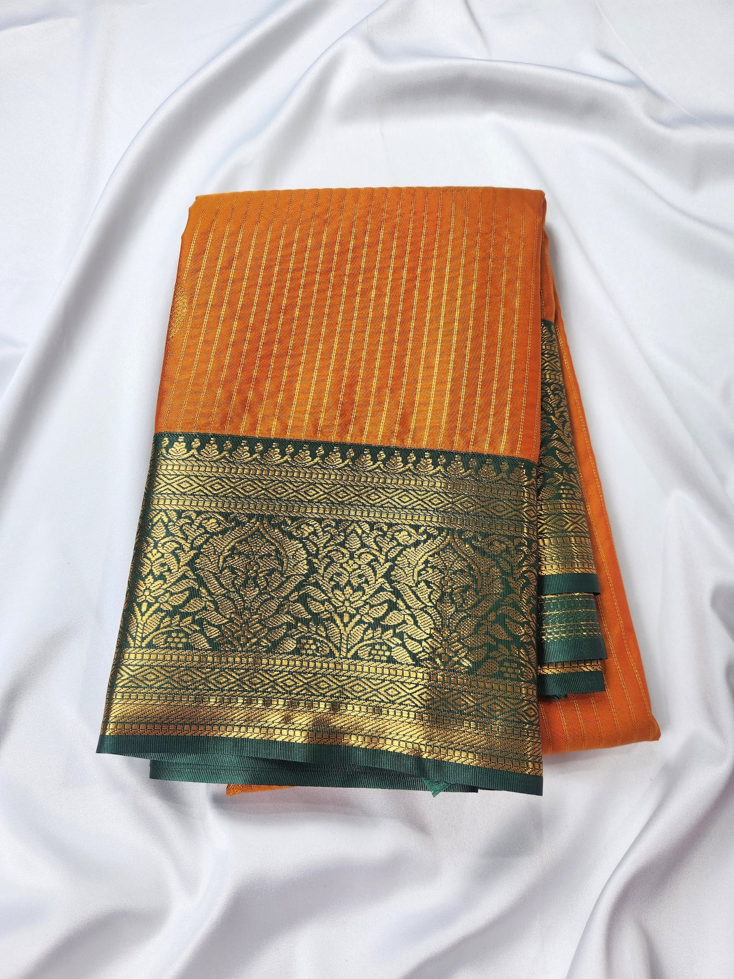 Opulent Stripes - Kancheevaram semi-silk saree