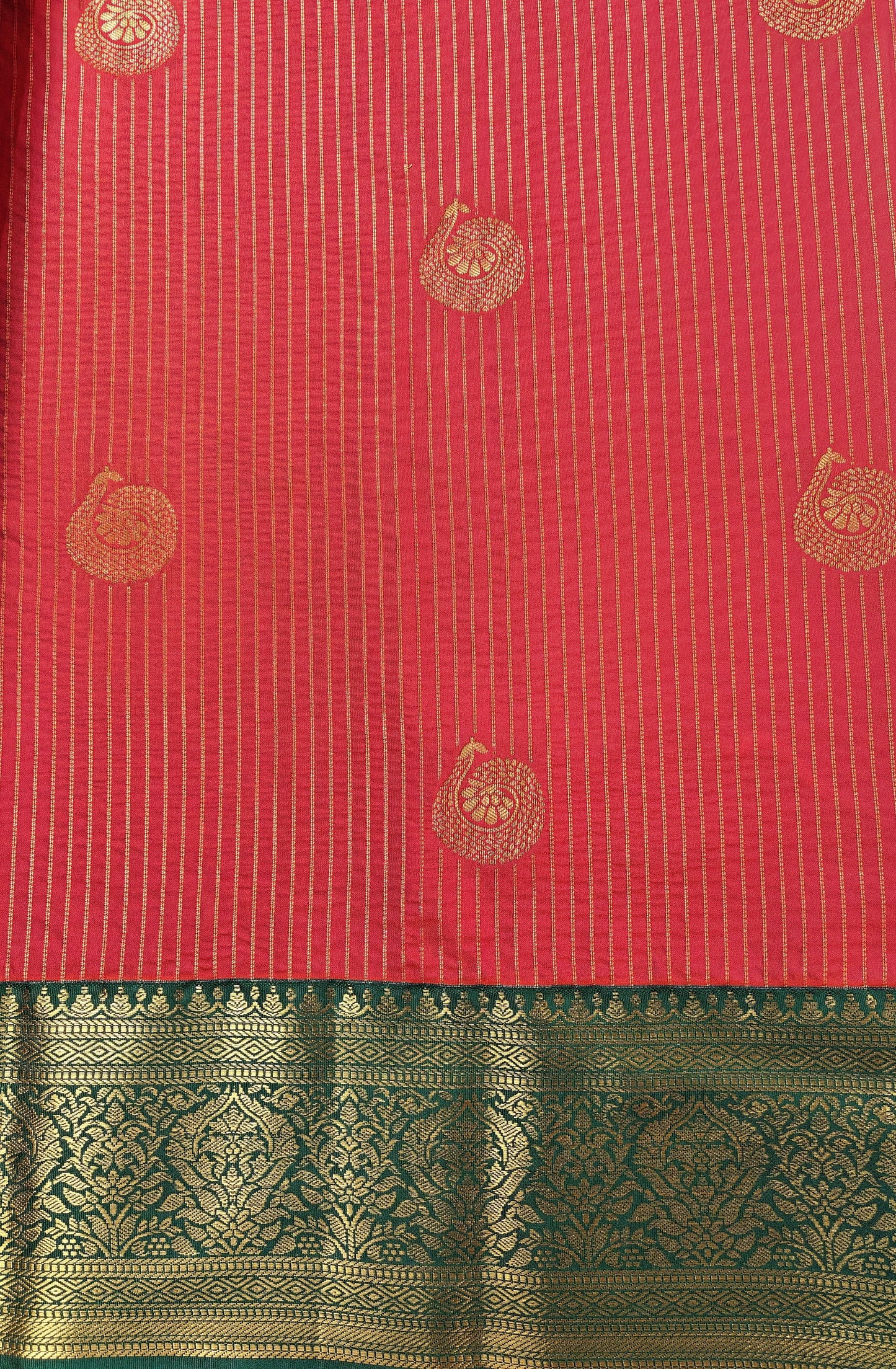 Opulent Stripes - Kancheevaram semi-silk saree