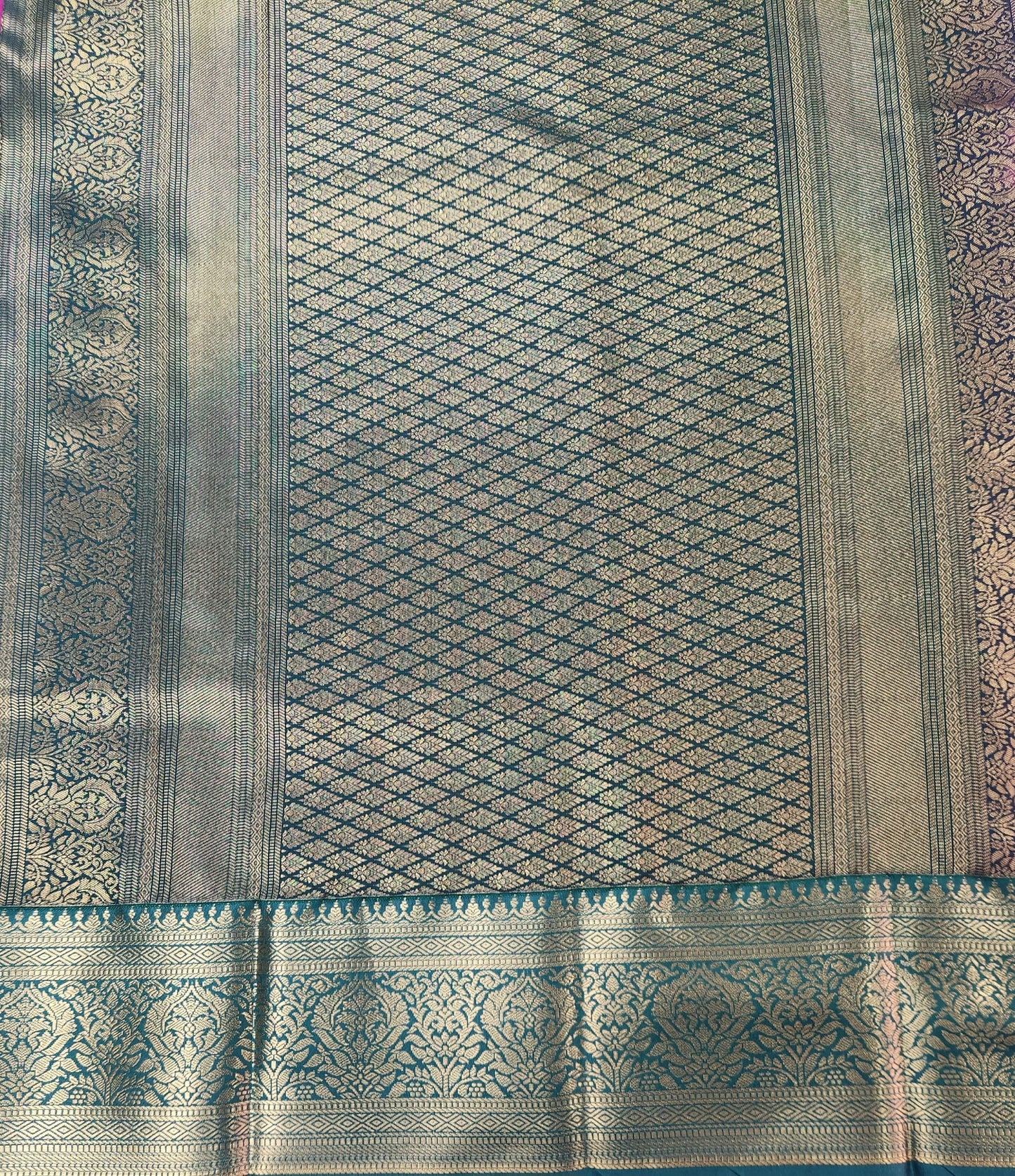 Opulent Stripes - Kancheevaram semi-silk saree
