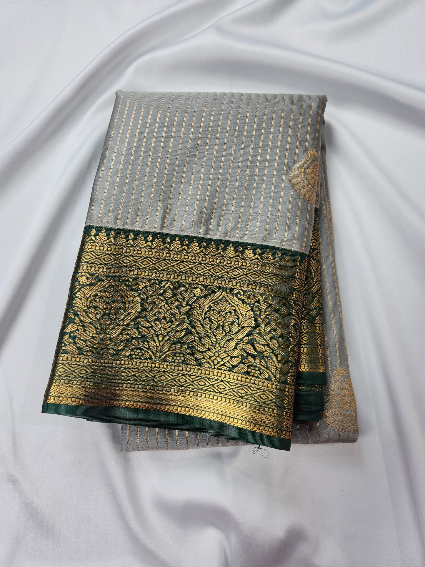 Opulent Stripes - Kancheevaram semi-silk saree