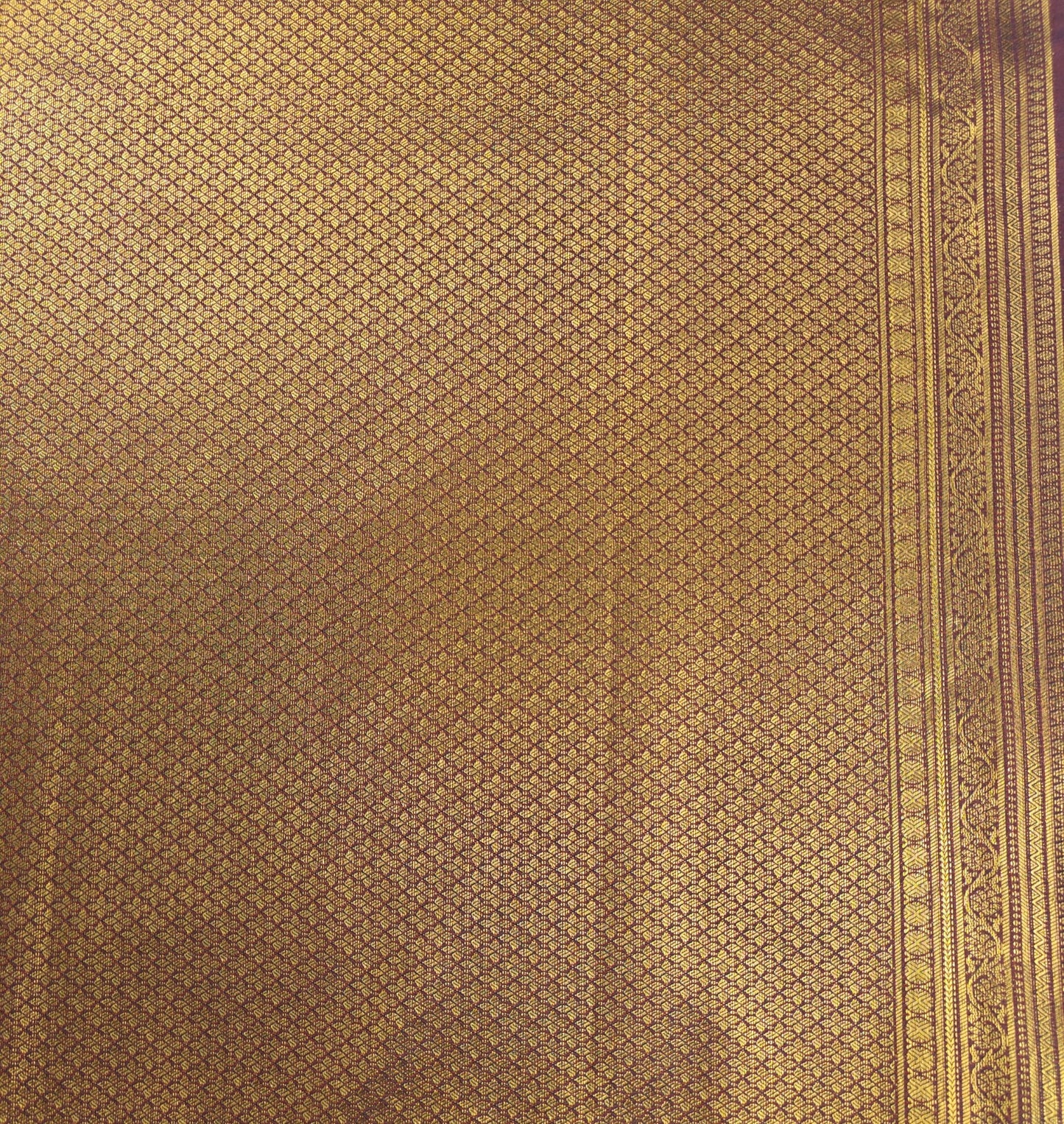 Checkered Weave - Kancheevaram semi-silk saree