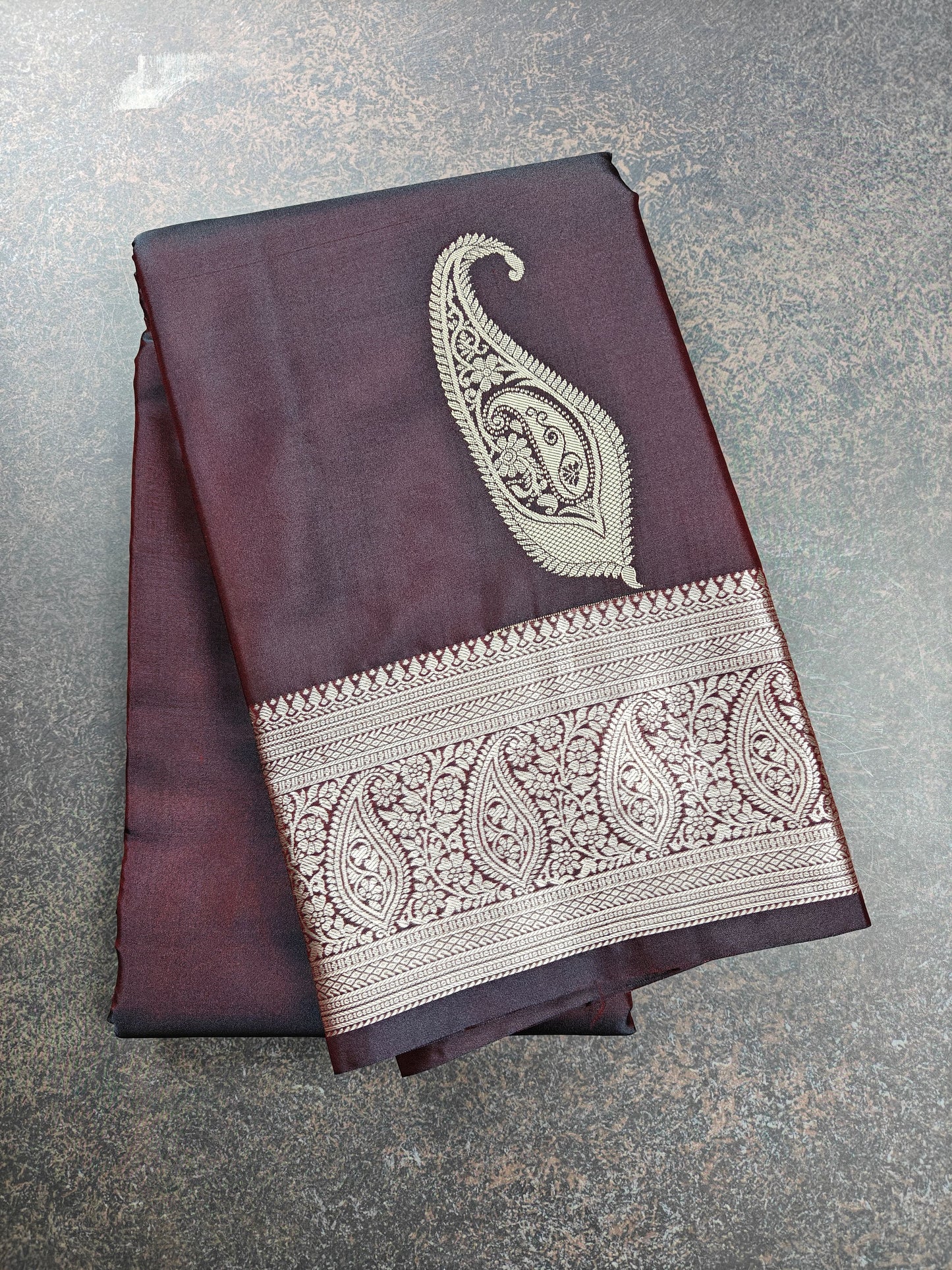 Elegance in Paisley - Kancheevaram semi-silk saree