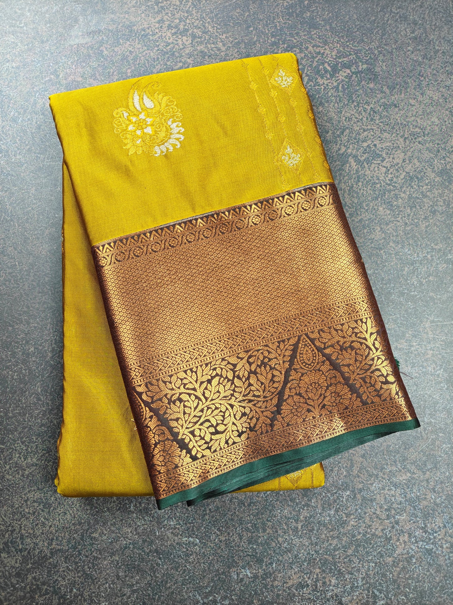Peacock Symphony -  Kancheevaram semi-silk