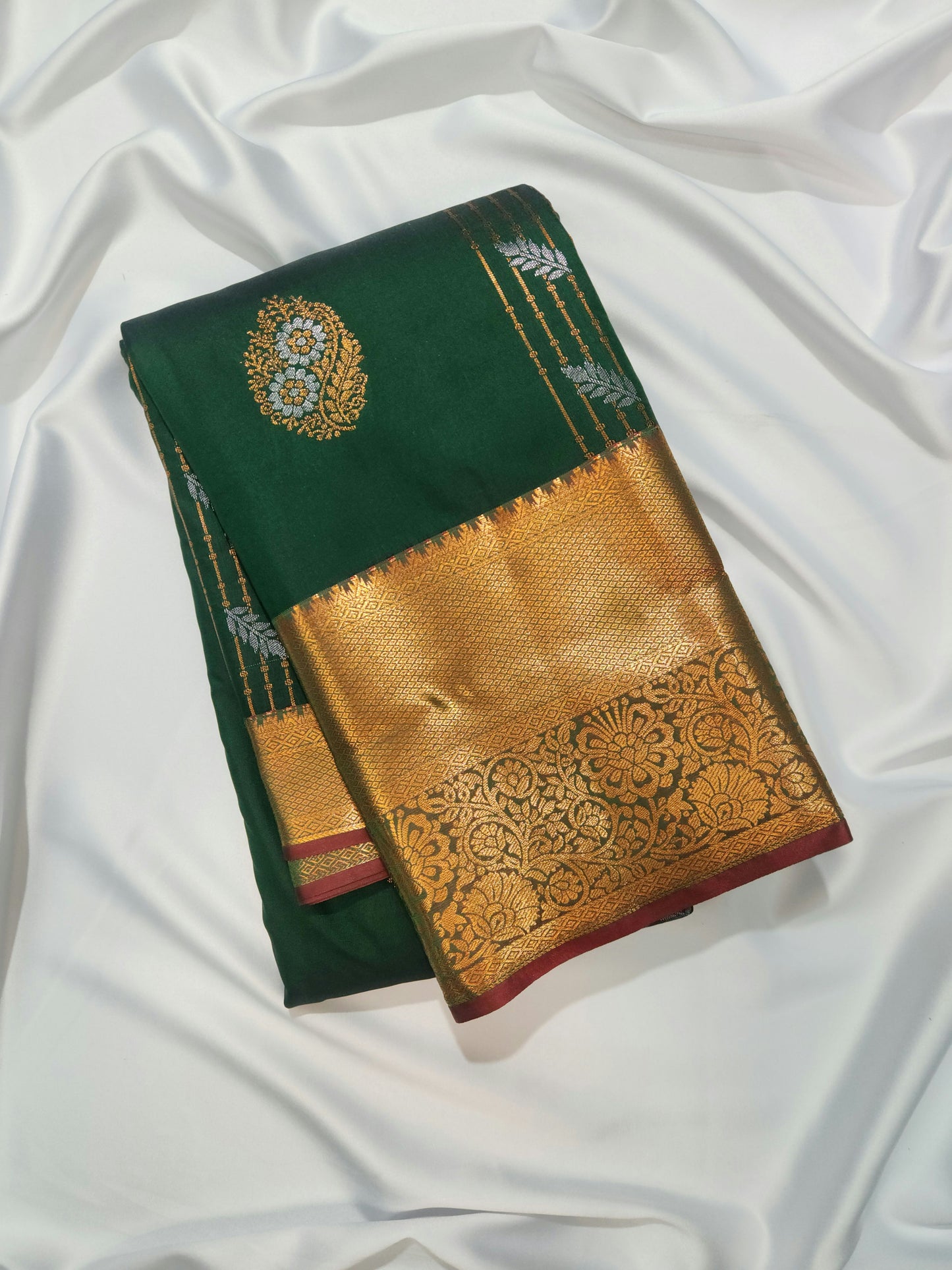 Peacock Symphony -  Kancheevaram semi-silk