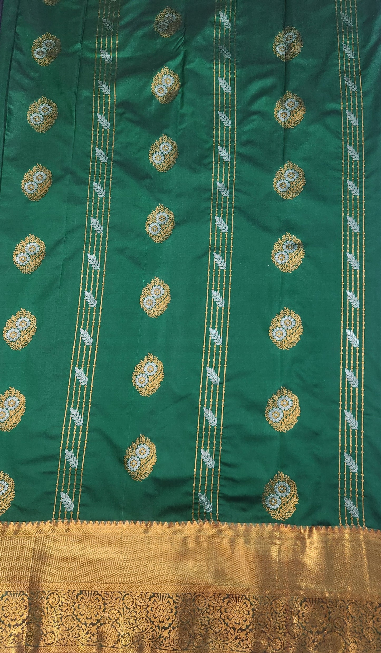 Peacock Symphony -  Kancheevaram semi-silk
