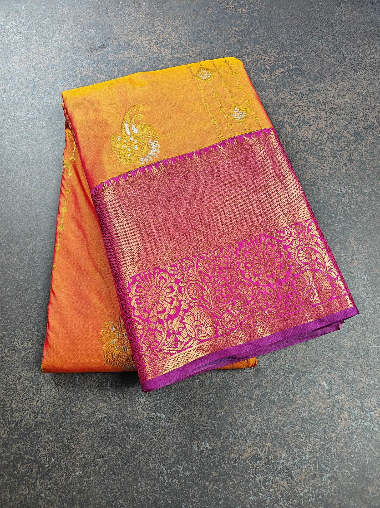 Peacock Symphony -  Kancheevaram semi-silk