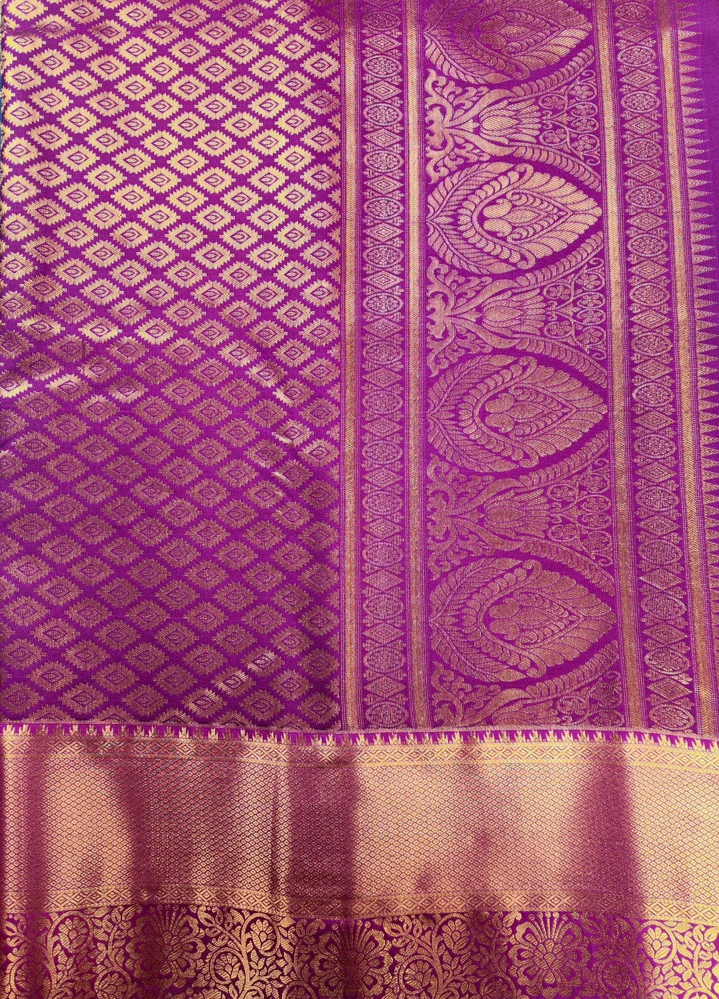 Peacock Symphony -  Kancheevaram semi-silk