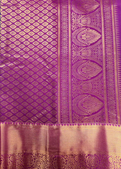 Peacock Symphony -  Kancheevaram semi-silk
