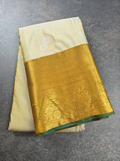 Peacock Symphony -  Kancheevaram semi-silk