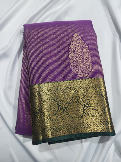 Ornate Radiance - Kancheevaram semi-silk saree