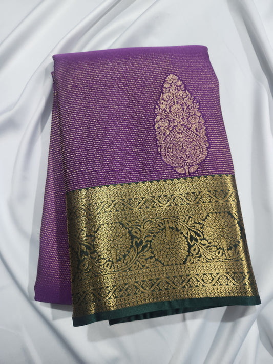 Ornate Radiance - Kancheevaram semi-silk saree