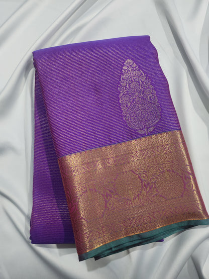 Ornate Radiance - Kancheevaram semi-silk saree