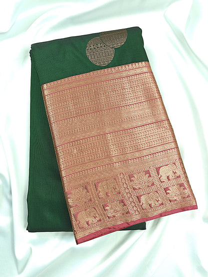 Elephant Parade - Kancheevaram semi silk saree