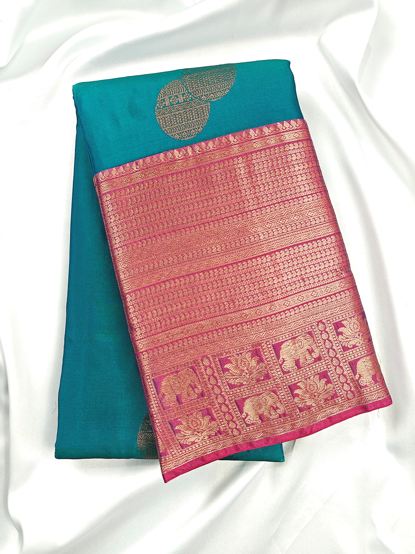 Elephant Parade - Kancheevaram semi silk saree