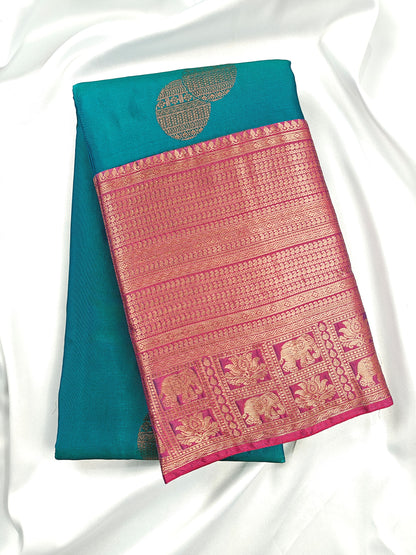 Elephant Parade - Kancheevaram semi silk saree