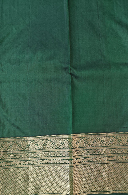 Pure Kancheevaram Silk Saree with triangle checkered pattern
