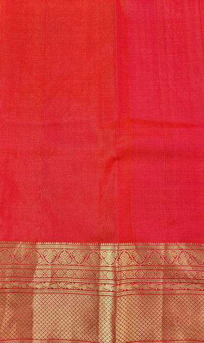 Pure Kancheevaram Silk Saree with triangle checkered pattern