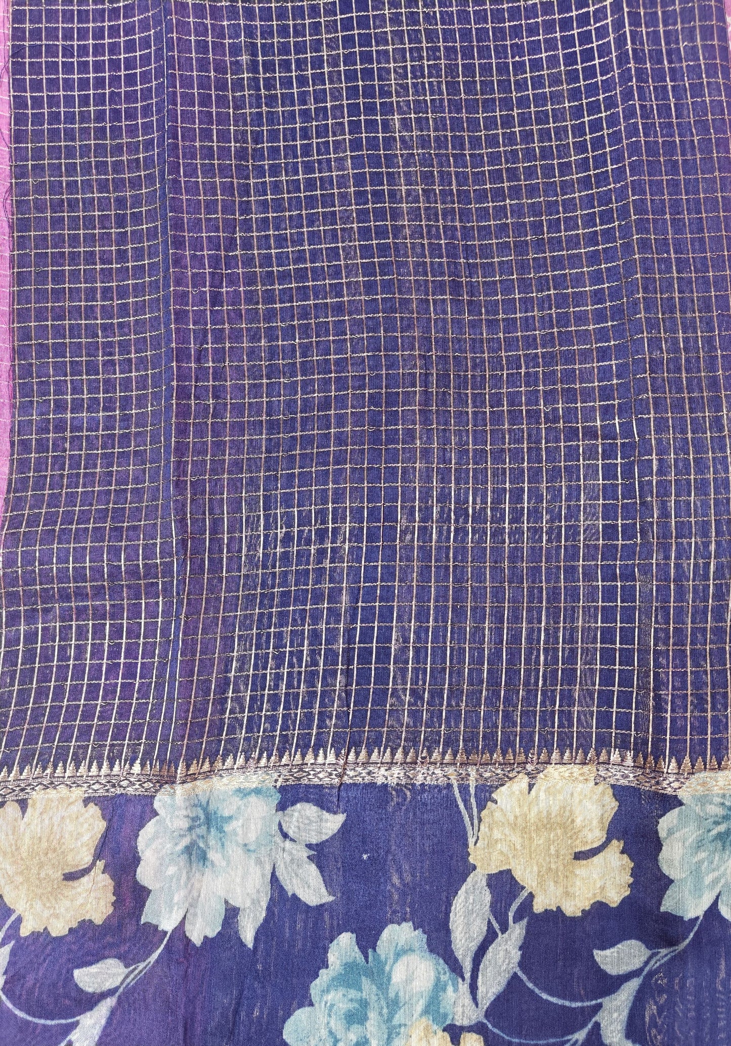 Midnight Bloom - Printed Saree