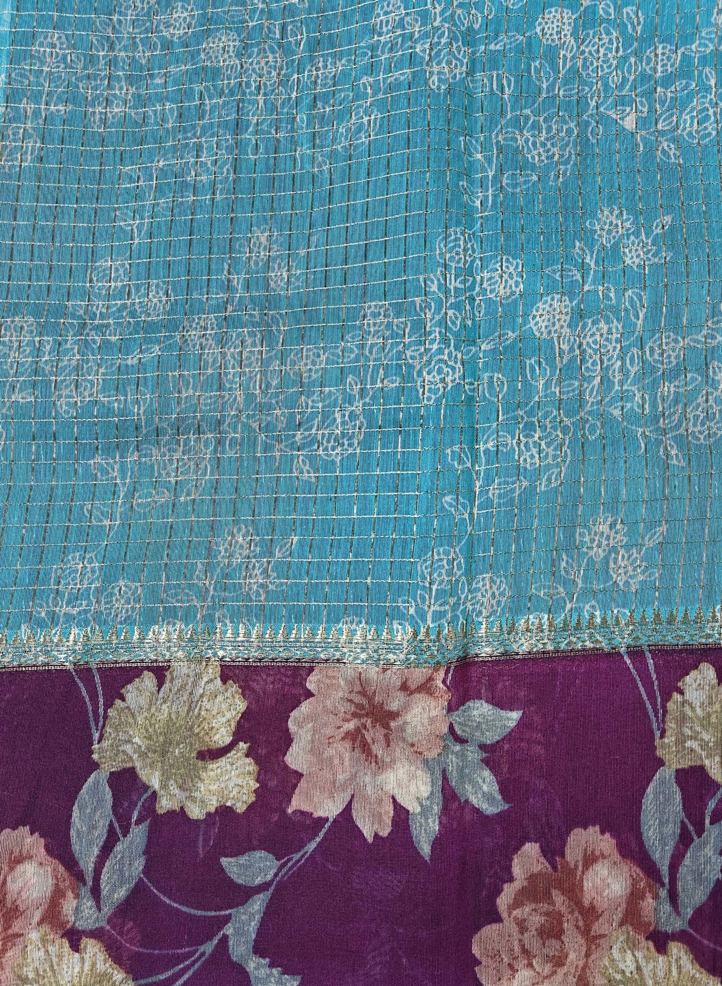 Midnight Bloom - Printed Saree