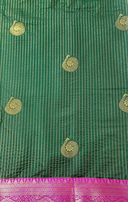 Opulent Stripes - Kancheevaram semi-silk saree