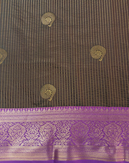 Opulent Stripes - Kancheevaram semi-silk saree