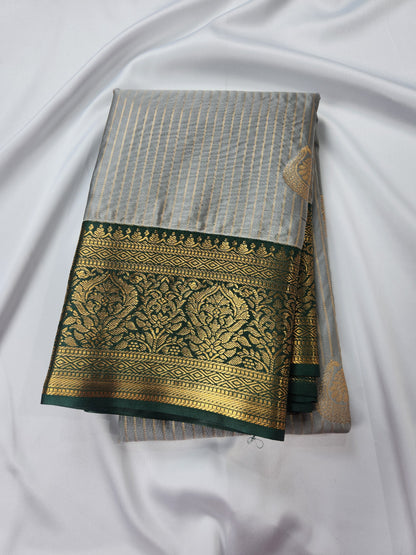 Opulent Stripes - Kancheevaram semi-silk saree