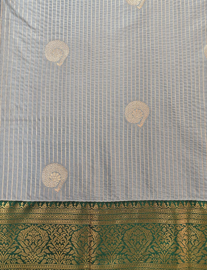Opulent Stripes - Kancheevaram semi-silk saree