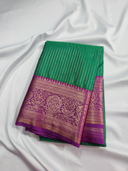 Opulent Stripes - Kancheevaram semi-silk saree