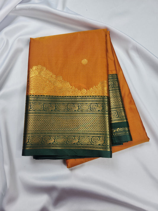 Temple border - Kancheevaram semi-silk saree