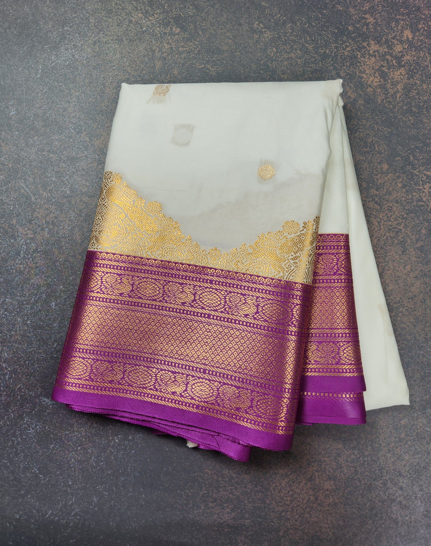 Temple border - Kancheevaram semi-silk saree