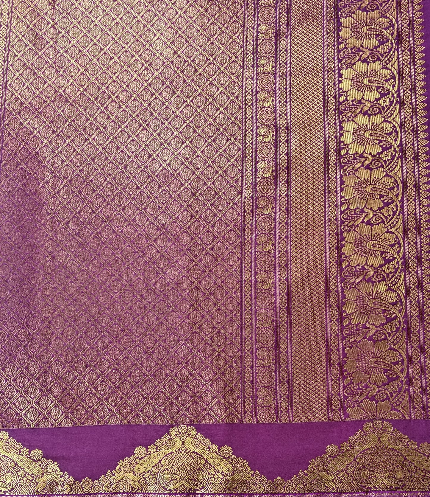 Temple border - Kancheevaram semi-silk saree