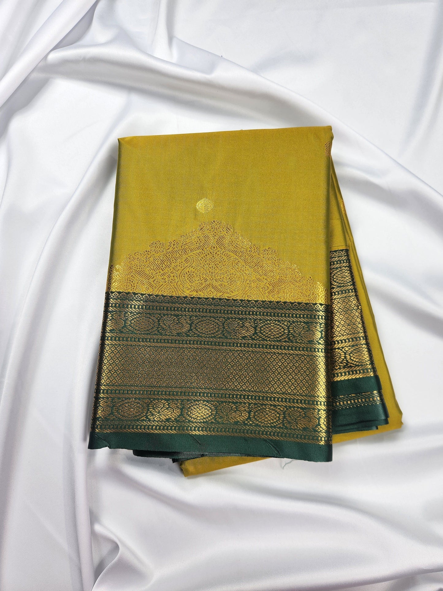 Temple border - Kancheevaram semi-silk saree