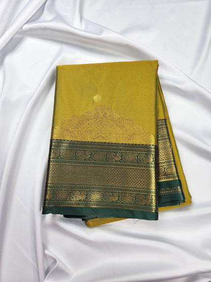 Temple border - Kancheevaram semi-silk saree