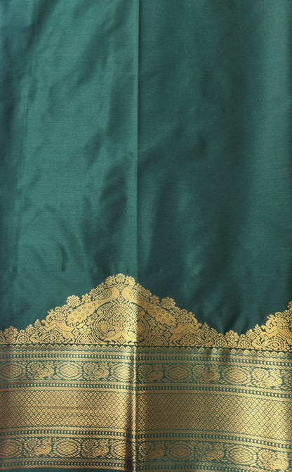 Temple border - Kancheevaram semi-silk saree