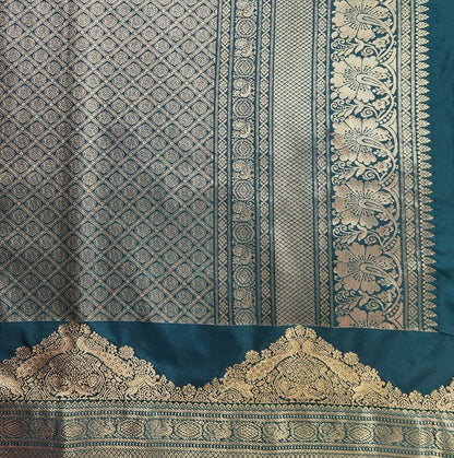 Temple border - Kancheevaram semi-silk saree