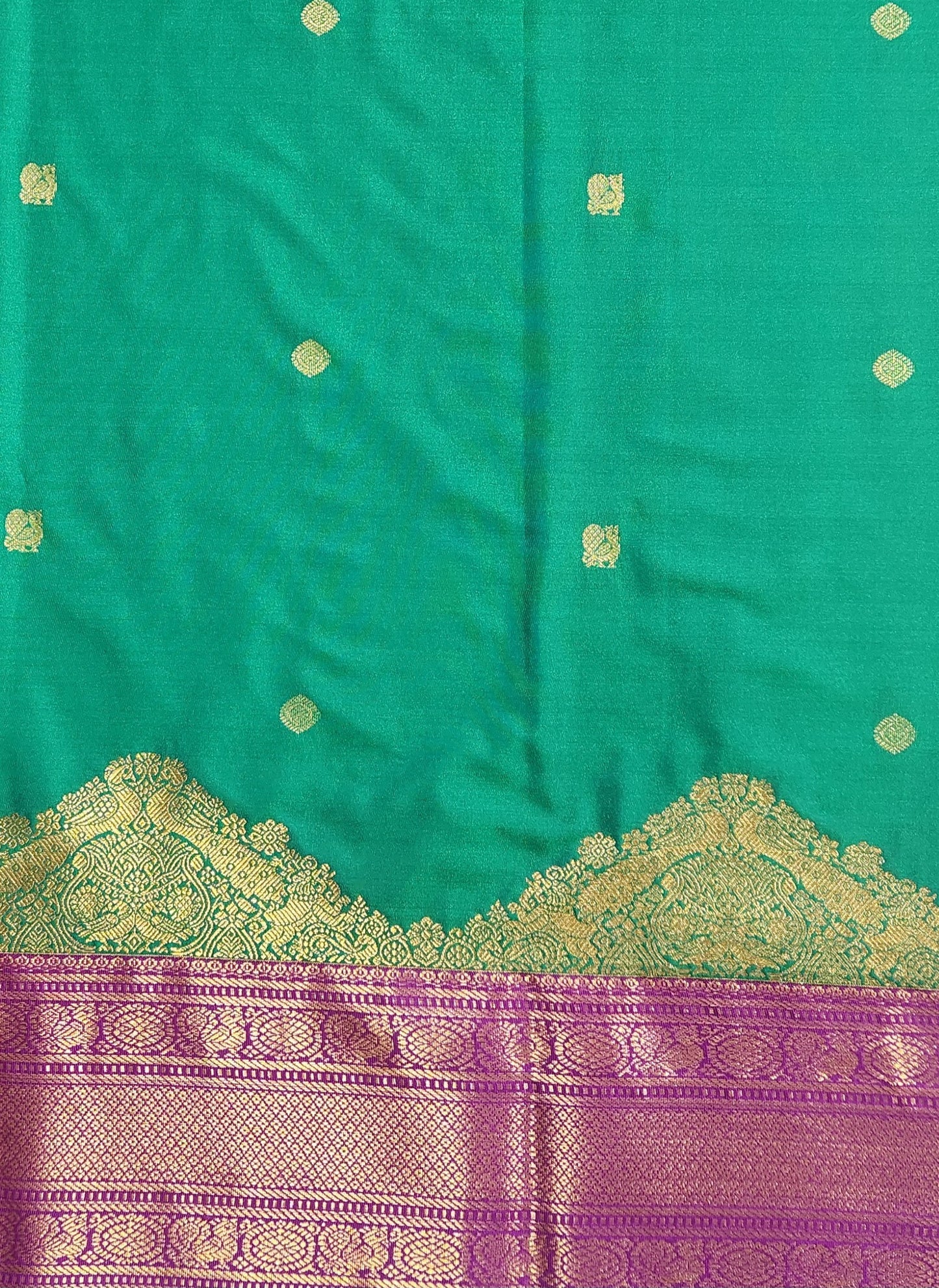 Temple border - Kancheevaram semi-silk saree