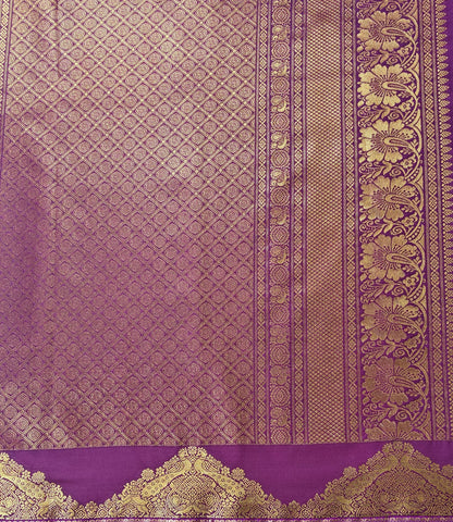 Temple border - Kancheevaram semi-silk saree