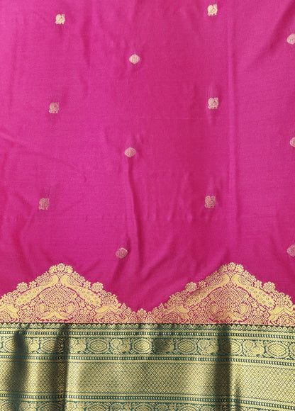 Temple border - Kancheevaram semi-silk saree