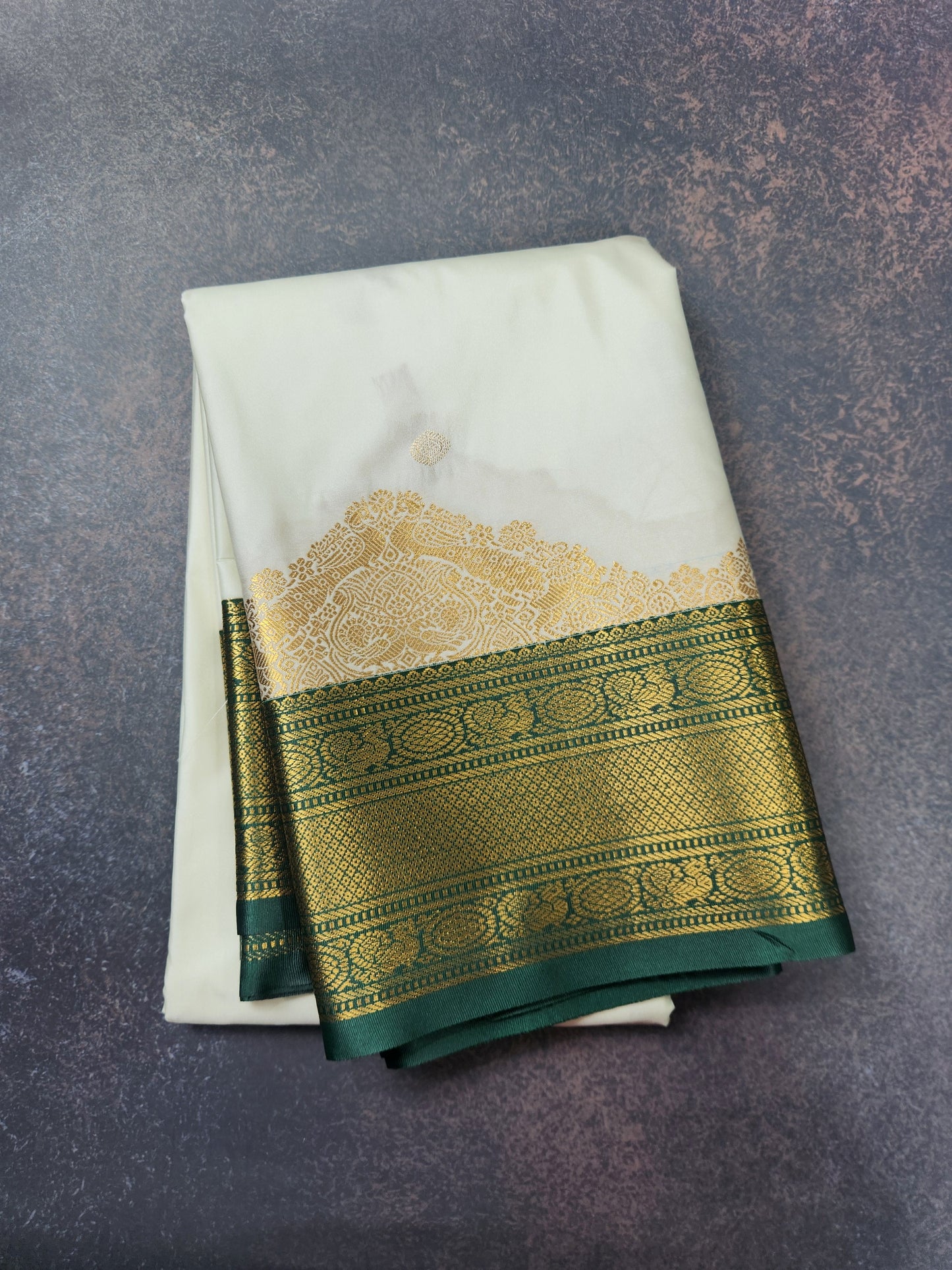 Temple border - Kancheevaram semi-silk saree