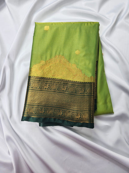 Temple border - Kancheevaram semi-silk saree