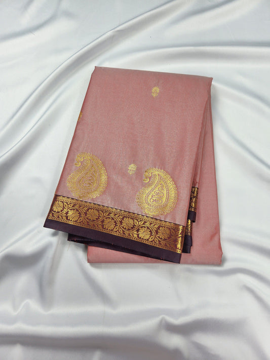 Paisley & Motifs - Kancheevaram semi-silk saree